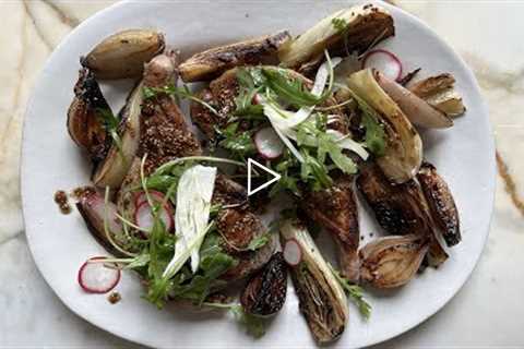 How to Make Pan-Roasted Pork Chops with Shallots, Fennel and Watercress | Athena Calderone
