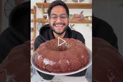 Eggless Coffee Cake with Chocolate Glaze | Easy Eggless Coffee Cake Recipe #SHORTS