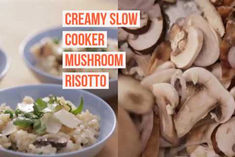 Creamy Slow Cooker Mushroom Risotto with Peas