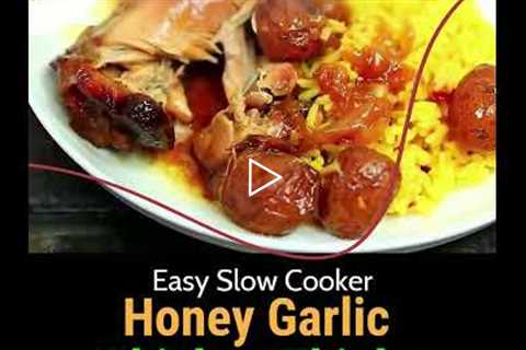 Slow Cooker Honey Garlic Chicken Thighs and Potatoes | Crock Pot Honey Garlic Recipe