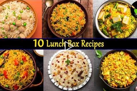 10 Lunch Box Recipes | Indian Lunch Box Ideas| Quick & Easy Lunch Box Recipes | Variety Rice..