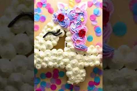 Turn a number cake into a unicorn cake #shorts