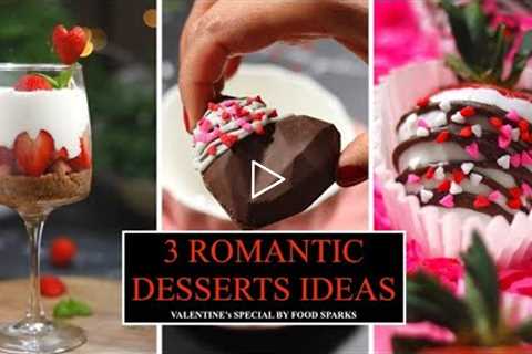 Anniversary / Valentines day special Desserts | 3 Easy Romantic Dessert ideas | 5 min Party desserts