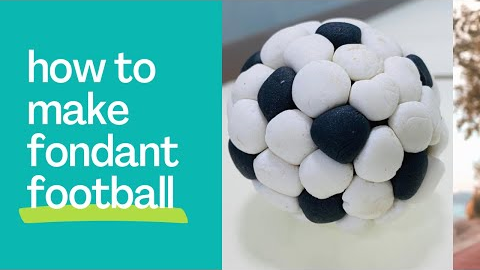 How to make fondant football/soccer football making tutoria@Baking studio by rasha #football #cakes