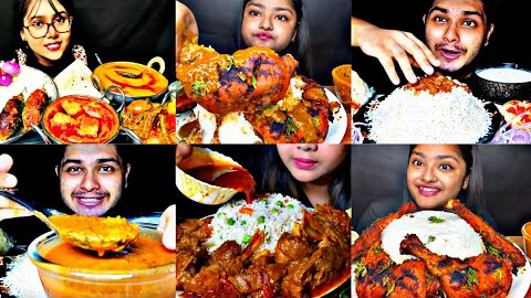 ASMR EATING SPICY CHICKEN CURRY, MUTTON CURRY, BIRIYANI, PANEER |BEST INDIAN FOOD MUKBANG|FoodShood|