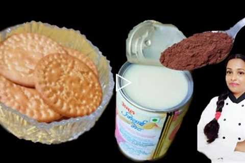 Mix condensed milk ,cocoa powder and biscuits you will amazed by the result..( 3 ingredients only ).