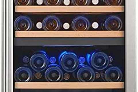 FOVOMI 20″ Wine Cooler Refrigerator 52 Bottles (Bordeaux 750ml) Compressor Wine Cellars..
