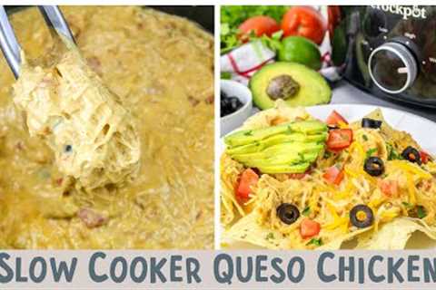 🧀Slow Cooker Queso Chicken {perfect for nachos!}