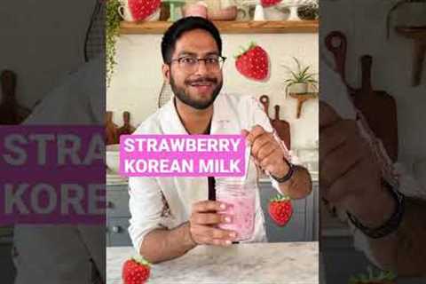 KOREAN STRAWBERRY MILK 🍓 EASY AND YUMMY #shorts