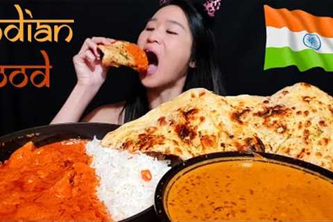 MASSIVE INDIAN FOOD MUKBANG! Chicken Tikka Masala, Daal & Garlic Naan - Spicy Curry Asmr Eating