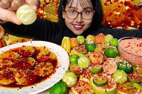 Eating Sour Fruits with Chilli Oil 🤤🤤 | Extremely Sour Food Challenge | Mukbang | Asmr Eating