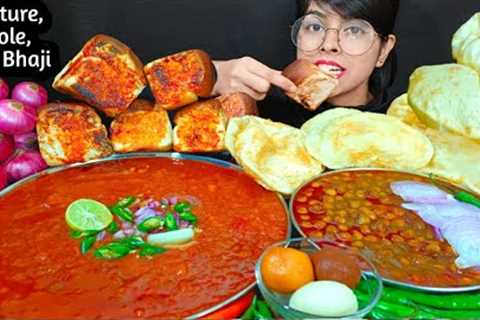 PAV BHAJI, CHOLE BHATURE | BIG BITES | ASMR EATING | INDIAN STREET FOOD