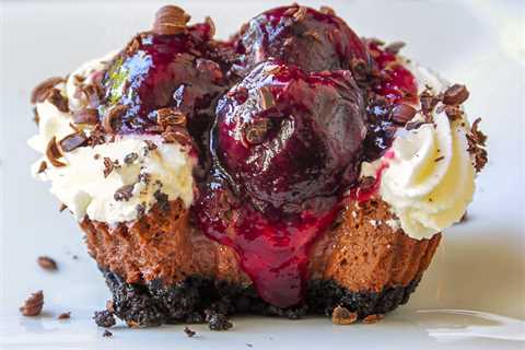 Mini Black Forest Cheesecakes. Only about 200 calories each!