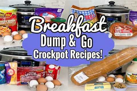5 DUMP & GO CROCKPOT BREAKFAST IDEAS! | The EASIEST Slow Cooker Breakfast Recipes! | Julia..