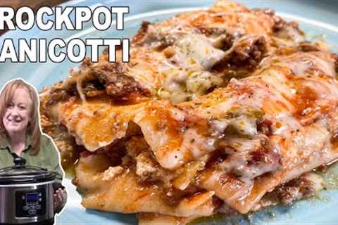 Crockpot MANICOTTI, 3 Cheese & Meat Sauce Italian Pasta Dish