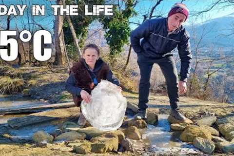 One of the Coldest Days in our Village | Albanian Fli