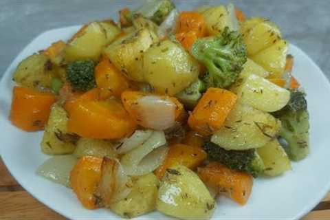 It''s so delicious that I make it almost every day! Roasted Vegetables Recipe Happycall Double Pan