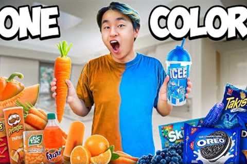 Eating Only ONE Color of Food for 24 Hours (Orange Vs Blue)