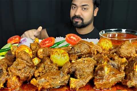 2KG SPICY MUTTON CURRY, EGG CURRY, MUTTON LEG PIECE, SALAD, RICE, GRAVY ASMR MUKBANG EATING SHOW ||