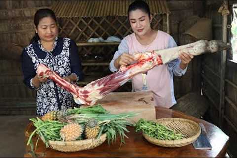 Mother and daughter cook delicious beef leg with 2 recipes - Countryside life TV