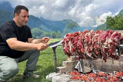 Butchering a Young Lamb for cooking Shawarma! Grilled Meat