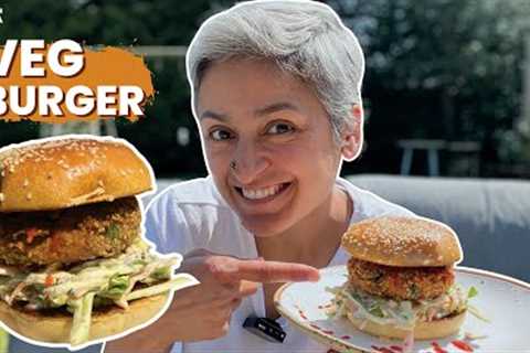 HEALTHY VEGAN BURGER IN MINUTES | Make a delicious Veg Burger at home | Food with Chetna