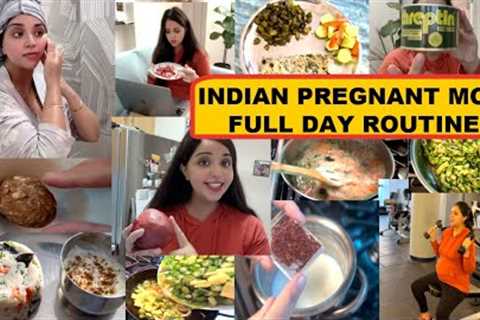 INDIAN PREGNANT WORKING MOM FULL DAY ROUTINE~FULL DAY HEALTHY MEAL RECIPE~EXERCISE ROUTINE~SKIN CARE