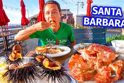 Golden URCHIN YOLK + Box Crab!! FOOD TOUR in Santa Barbara - California Coast!