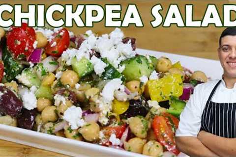 Healthy Mediterranean Chickpea Salad | Recipe by Lounging with Lenny