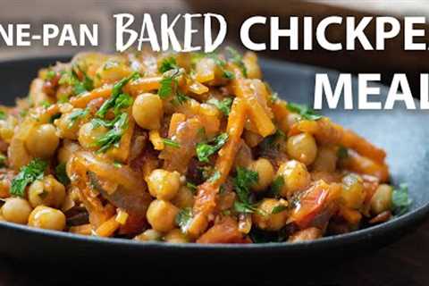 ONE PAN (Baked) CHICKPEA RECIPE | Vegetarian and Vegan Meals Idea | Chickpea recipes