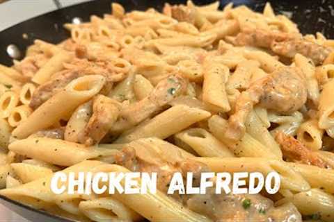 Lazy Creamy Chicken Alfredo Pasta Recipe | Alfredo From A Jar???!!!