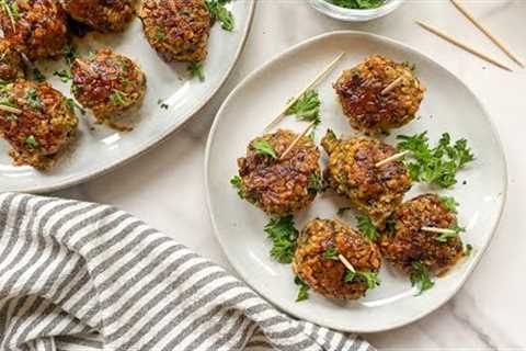 Vegetarian Lentil and Mushroom BBQ Meatballs Recipe