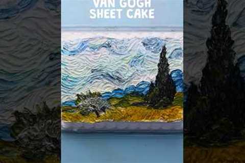 Transform this basic cake into a Van Gogh Sheet Cake! #shorts
