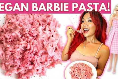 VEGAN BARBIE PASTA 💖 (How to Make Creamy Pink Pasta VEGAN & dairy-free)