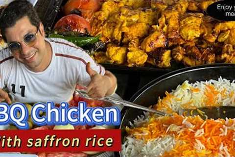 BBQ Chichen with saffron rice by Amir😋 Different and amazing taste👌