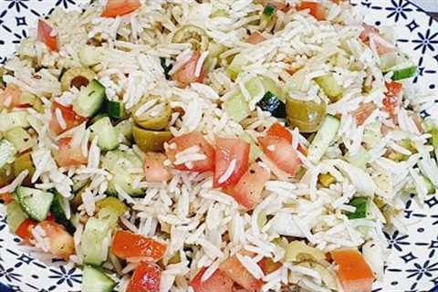 Mediterranean Rice Salad// How to make Rice Salad//Tasty Rice Salad Recipe.