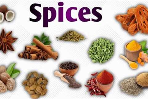 Spices Name In English For Kids | Learn Spices Name With Spelling | #CockooTv