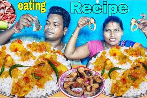 Fish fry Bottle gourd recipe | fish fry vegetables rice eating | big bites mukbang fish fry