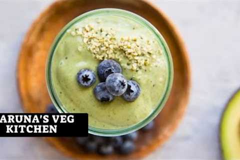 Blueberry avocado smoothie recipe | keto recipes weight loss smoothies #karunasvegkitchen #protein