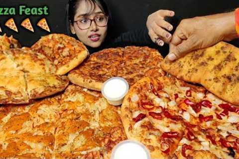 Eating Different types of Pizza | Domino''s Pizza Feast | Big Bites | Asmr Eating | Mukbang