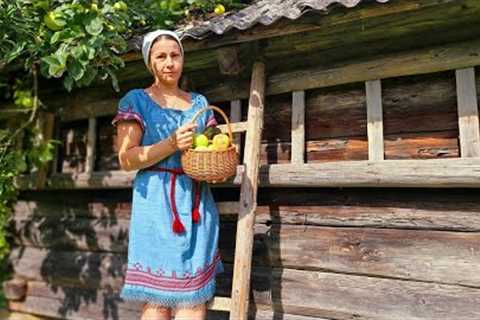 HOW A WOMAN LIVES IN THE MOUNTAINS! COOKING APPLE PIE