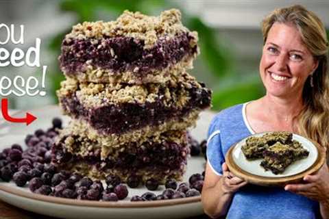 Plant-Based Blueberry Crumble Bars 🫐 Healthy Indulgence You Need!