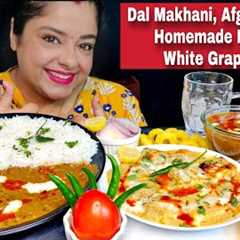 EATING DAL MAKHANI, AFGHANI PANEER, RICE, RAS MALAI, GRAPE JUICE | Indian Veg Mukbang