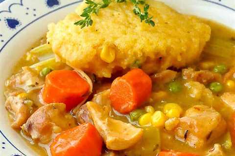 Sage Thyme Chicken Stew with Cornbread Dumplings