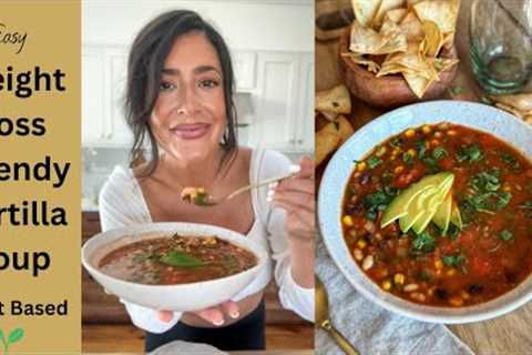 Easy Lime Tortilla Soup // Plant Based // Weight Loss Friendly!