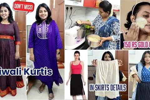 Vlog | In-Skirt for Short Dresses | 150 Rs Gold Facial | Ragi Dosa Batter Prep | Karthikha Channel