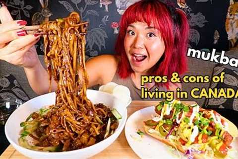 JJAJANGMYEON (BLACK BEAN NOODLES) + KIMCHI HOT DOG MUKBANG (VEGAN) | Munching Mondays Ep.124