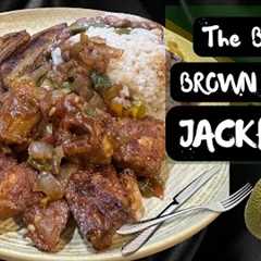 EASIEST Jamaican BROWN STEW JACKFRUIT recipe | ABSOLUTELY DELICIOUS | How to remove the briny taste!
