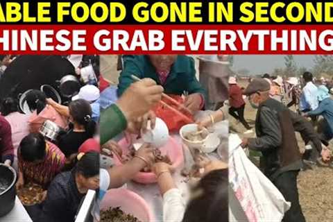 A Table Full of Food Gone in a Second, the Chinese Grab Everything! Is It Poverty Fear?