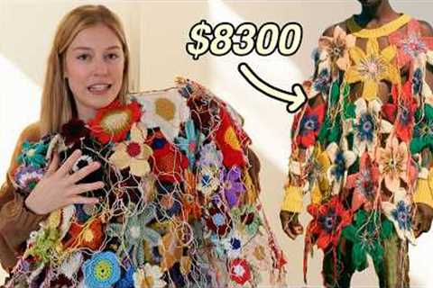 i made a $8300 designer sweater w/ YOUR crochet flowers ✨